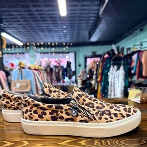 Be Free Leopard Print Slip-On Sneakers